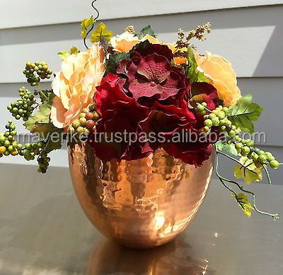 Vase à fleurs de Type tasse en cuivre Pot de fleur en cuivre décoré pour la décoration de Table de mariage centres de table porte-fleur