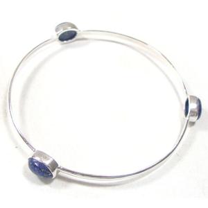 Pulsera de plata de ley con lapislázuli azul, joyería al por mayor - Product Image 6