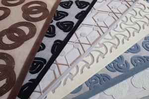 Diseños de alfombras con patrones geométricos de pelo mediano antideslizante de lana con mechones a mano personalizados de lujo para interiores modernos Alfombras y juegos - Product Image 2