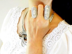 Auténtico mexicano dorado Oriental Vintage anillo antiguo diseño geométrico joyería fina - Product Image 6