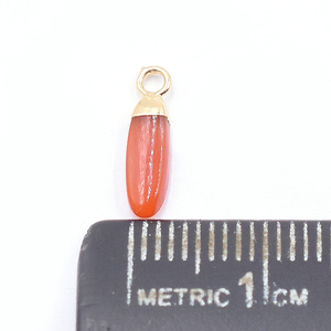 Red Onyx 12-14 MM Brass Pendant Oval Shape Gold Plated with Bail Jewelry Finding Component - Product Image 3