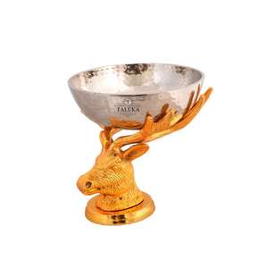 Soporte de ciervo de latón hecho a mano de Venta caliente con cuencos de acero inoxidable martillados cuencos de soporte de ciervo - Product Image 2