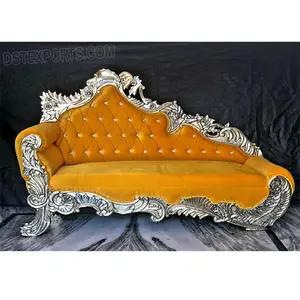 Asian Wedding Throne Chaise Sofa Deluxe Couch For Wedding Lounge Exquisite Wedding High Neck Sofa