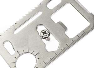 Ouvre-bouteille de bière en acier inoxydable 11-en-1 Accessoires de barre Multi-outil de taille de carte de crédit Portable écologique pour la randonnée Camping - Product Image 3