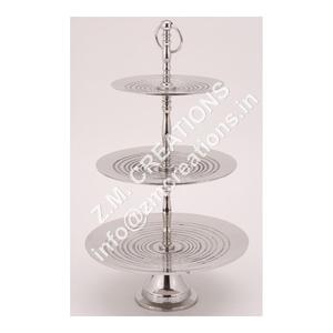 ขาตั้งเค้กอลูมิเนียม3ชั้นพร้อมขาตั้งโลหะทนทานสำหรับใช้ในงานอบสำหรับงานแต่งงานงานวันครบรอบ - Product Image 1