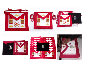 Tablier de maître d'artisanat de broderie de rite écossais maçonnique avec des glands d'or Couture de croix et couture I Regalia maçonnique - Product Image 1