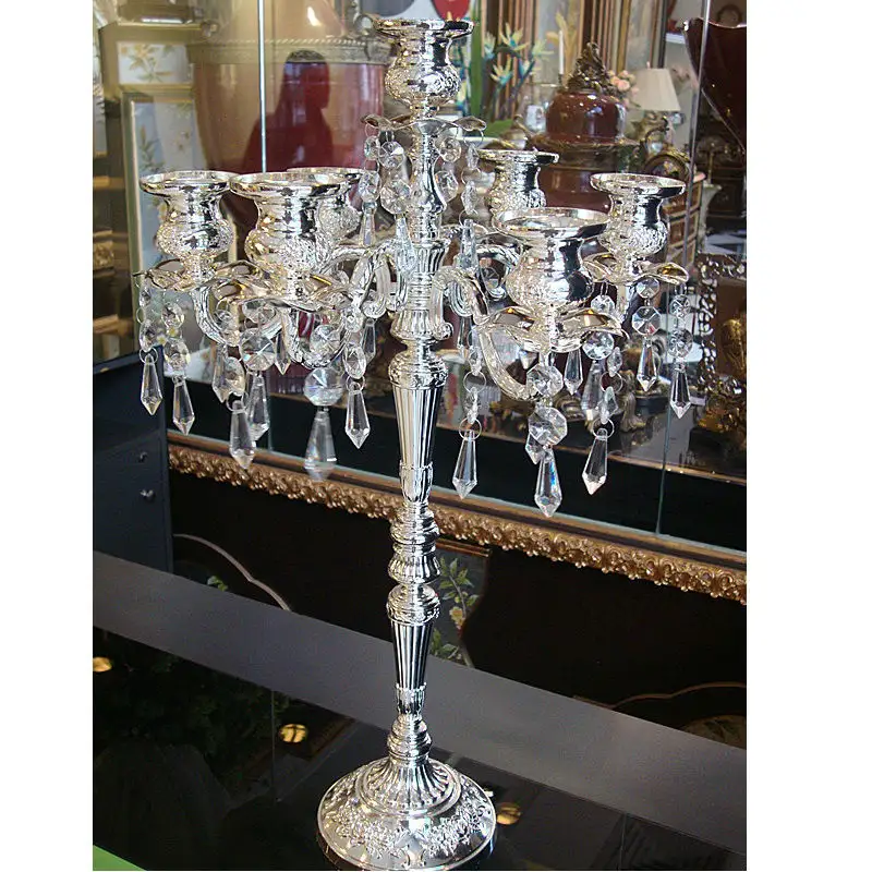 Grand candélabre porte-bougie de Table de mariage, centre de Table en métal doré de noël SHAH Industries d'exportation 100 N/A