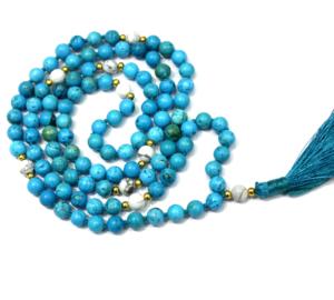 Azul turquesa howlita 108 cuentas Mala collar borla suave 8mm Rudra gemas Bohemia BOHEMIA IN;10122740 regalo religioso perfecto - Product Image 2