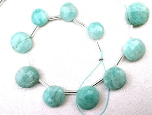 Fait à la main 1 brin AAA Grade naturel Amazonite pierres précieuses perles de haute qualité à facettes ronde pièce forme Briolette couleur verte - Product Image 6