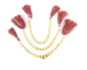 Pierre précieuse percée de Zircon jaune avec cadeau à la mode fait main en forme de goutte à facettes pour ses brins de perles - Product Image 4