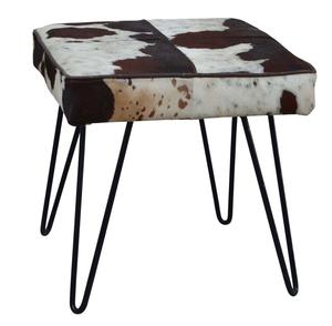 Tabouret industriel moderne indien en cuir et fer réglable pour bar et meubles de salon - Product Image 1