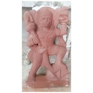 Statue de seigneur Hanumaan en grès faite à la main - Product Image 1