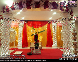 การแต่งงานที่ทันสมัยรอบสไตล์เส้นใย Mandap ใต้อินเดียฉลองการแต่งงาน Mandap อินเดีย Mandap ทองกับมงกุฎ - Product Image 4