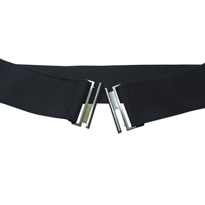 Ceinture élastique noire de 7 cm de large, faite à la main, Happiness - Product Image 1