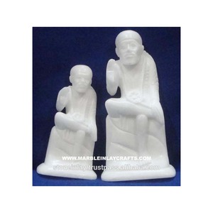 Sitting Marble Sai Baba Sculpture - Product Image 1