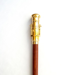 Laiton poli finition verre bois 36 "bâtons de marche nautiques faits à la main canne télescope monoculaire bouton poignée poignée - Product Image 2