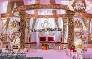 Mariage indien traditionnel Radha Krishan Mandap ancien Mandap décor gros mariages indiens Radha Krishana Statue Mandap USA - Product Image 2