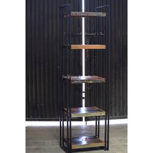 อุตสาหกรรมและวินเทจเฟอร์นิเจอร์เหล็กรีเคลมไม้ชั้นวางจอแสดงผล/หลายชั้นชั้นวางหนังสือ - Product Image 1