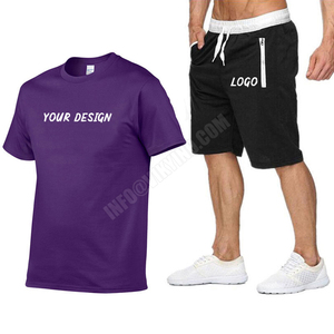 Nouvelle mode T-Shirt Shorts hommes coton Gym manches courtes décontracté homme t-shirt merveille t-shirts hommes t-shirts 2 pièces logo personnalisé - Product Image 6