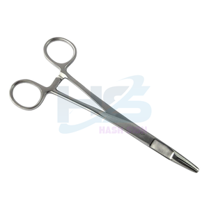 Porte-aiguille Mayo-Hegar Mâchoires droites en acier revêtues de titane Pince chirurgicale manuelle avec couleur plasma bleu - Product Image 2