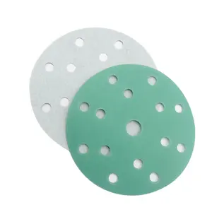 6 Inch 15 löcher grün film schleifen disc mit haken und schleife 120 grit für metall edelstahl polieren