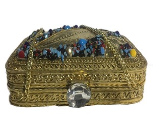 Luxury Women's Shoulder Bag Colorful Brass Metal and Rhinestone Stone Decoration New Elegant Evening Clutch Purse - Product Image 4