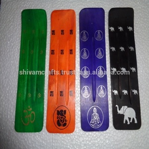 Coloured Mango Wood Hand Printed <b>Incense</b> <b>Sticks</b> <b>Holders</b> <b>Incense</b> Burners For Aromatherapy Wholesale Supplier From India - Product Image 2