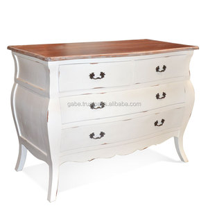 Tự chọn giao diện điều khiển Pháp <span class=keywords><strong>4</strong></span> ngăn kéo Trắng đau khổ cổ gỗ gụ gỗ đồ nội thất phòng khách - Product Image 1