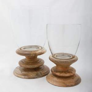 Vente chaude Bougeoir en bois et en verre personnalisé avec un design moderne pour la décoration de la maison Occasions de Noël - Product Image 2