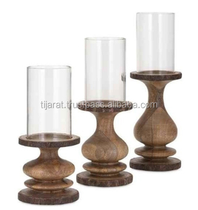 Meilleure vente de bougeoir moderne en verre Hurricane support de pilier de bougie en métal pour mariage ou Noël pour décorations de fête - Product Image 3