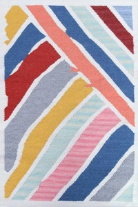 Alfombra de lana Kilim moderna hecha a mano, patrón geométrico colorido, alfombra para exteriores, técnica tejida para el hogar, cocina, puerta, dormitorio de Hotel - Product Image 2