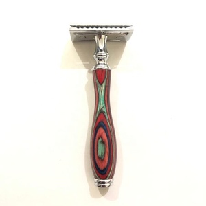 Double edge safety <b>razor</b> with ebony wooden handle with custom logo - Product Image 3