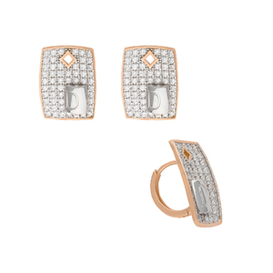 Conjunto de aretes de diamantes de oro rosa para mujer India Joyas elegantes para un estilo impresionante - Product Image 1