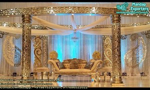 ชุด Mandap หงส์สำหรับงานแต่งงาน,ชุด Mandap สำหรับงานแต่งงานสีขาวทันสมัยเฟื่องฟู - Product Image 3
