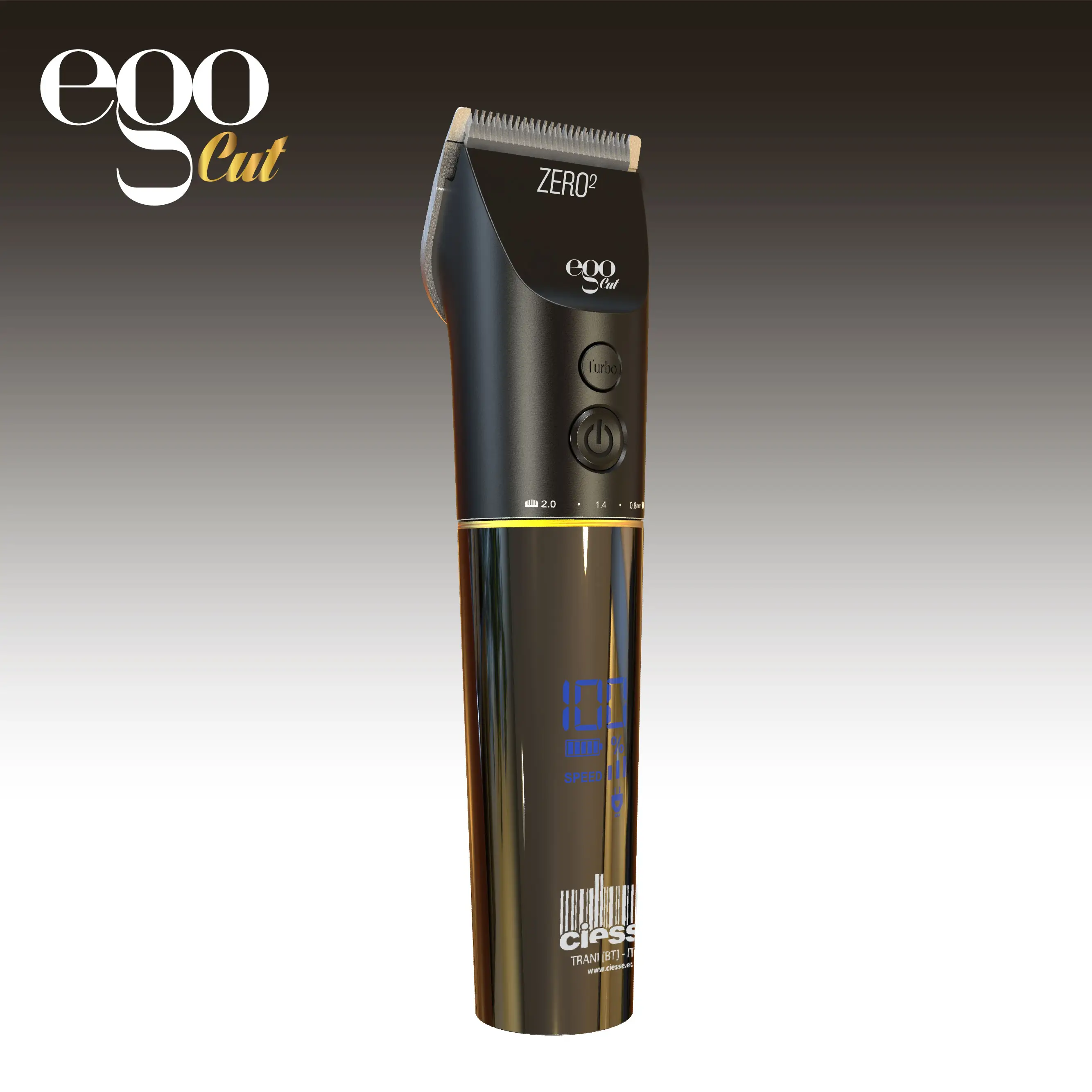 المهنية مقص الشعر-صفر 2-المتقلب لد العرض الرقمية الكهربائية القابلة لإعادة الشحن اللاسلكي-EGO-إيطاليا