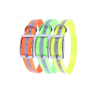 Factory hot selling reflective TPU waterproof Coated webbing dog hunting collar