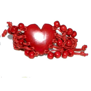 Pulseras de cuentas de estilo corazón para mujer hechas a mano, cuentas de Tagua de color de tuerca de Tagua, lindos regalos de moda de Ecuador - Product Image 1