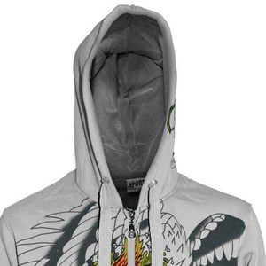 Sudadera con capucha y cremallera polar de algodón personalizada para hombres Técnicas lavadas Chaquetas y camisas estampadas - Product Image 3