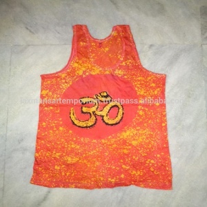 Nouveau Style Tendance Batik Imprimer Hindou Designs Coton Hommes Débardeur T-shirts En Gros De L'Inde - Product Image 2