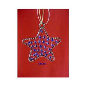 Ornement de Noël suspendu en forme d'étoile de perles - Product Image 1