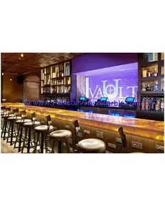 Table de réception incurvée translucide, en Onyx, avec rétroéclairage, pour Salon de beauté - Product Image 1