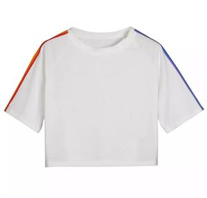 2025 verano personalizado algodón crop top camiseta mujer tamaño suelto color sólido camiseta Mujer Colección de Bangladesh - Product Image 1