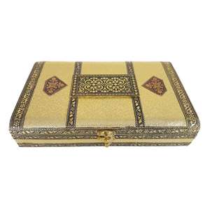 Big Rectangle Golden Rexine Finish, <b>Wooden</b> Handmade Rajwadi <b>Wooden</b> Gift <b>Box</b> - Product Image 1