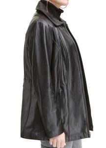 Veste en cuir de course pour femmes à la mode de haute qualité sur mesure Biker manteau bouton en cuir véritable fermeture éclair vêtements d'extérieur pour l'hiver - Product Image 4
