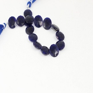 Cuentas de Briolette con forma de moneda facetada de 1 hebra de alta calidad, piedra preciosa de sodalita azul Natural para la fabricación de joyas - Product Image 1