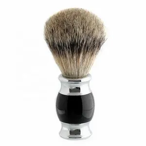 Wholesale Custom Logo Silver tip black wooden color Badger shaving brush