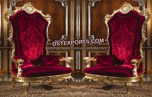 Sofá de lujo para SALÓN DE BODA, diván de trono asiático, exquisito sofá de cuello alto para boda - Product Image 6