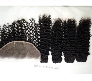 Belles extensions de cheveux humains Remy bouclés profonds avec extensions de cheveux vietnamiens bruts doux frontaux - Product Image 5