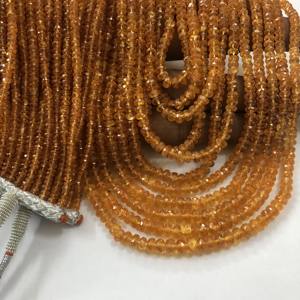 3mm 4mm Naturel Orange Fanta Grenat Faceted Rondelle Gemstone Beads Strand Du Fournisseur au Prix de Gros Revendeur Boutique en Ligne - Product Image 1