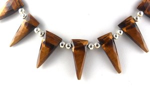 Cuentas de Jaspe Unakita Natural de Buena Calidad, Forma Triangular Facetada, Color Amarillo Negro, Grado AAA, Certificadas por Terceros - Product Image 6